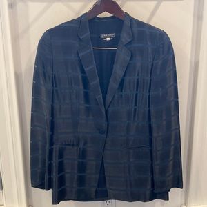 Giorgio Armani Navy and Black Silk Dinner Jacket